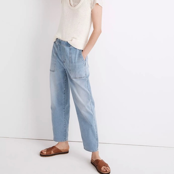 Madewell Pull-On Relaxed Jeans in Bellview Wash - Picture 1 of 9